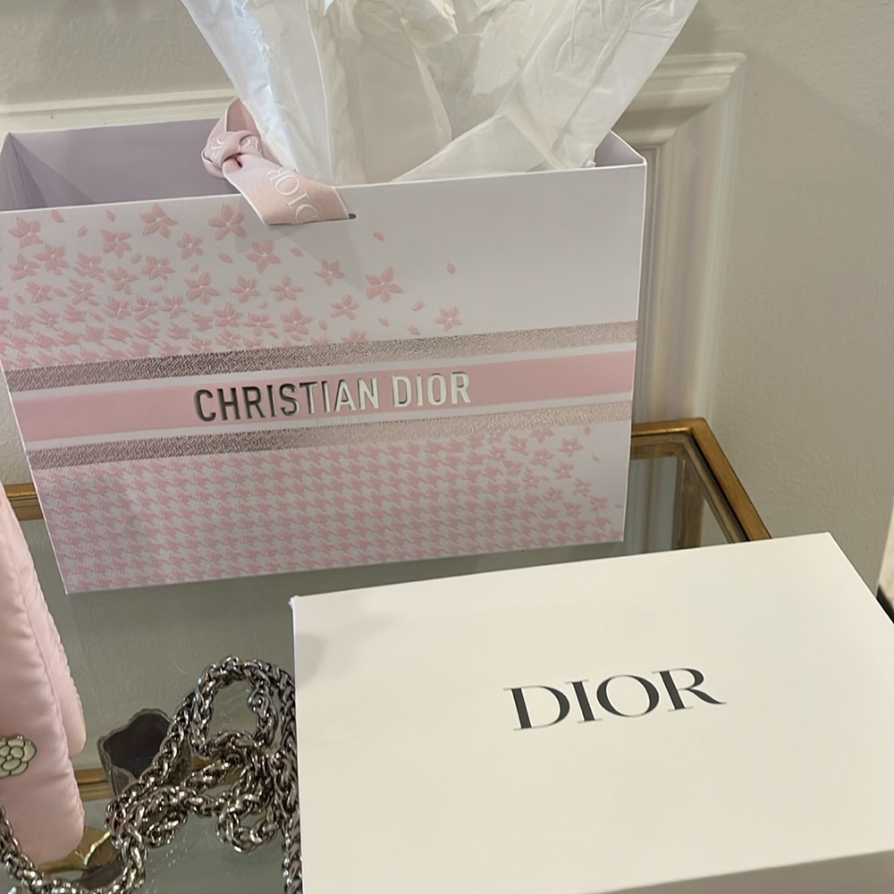 Dior Pink Clutch with Silver Chain - Picture 8 of 13